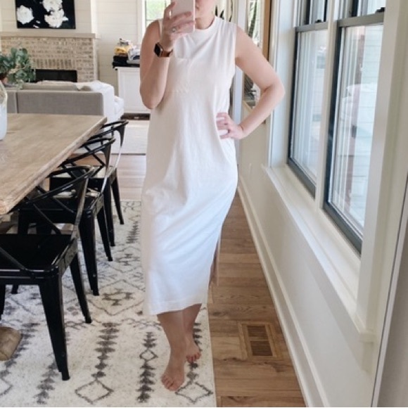 & NEW The Organic Cotton Weekend Tank Dress Bone Small - Picture 6 of 6